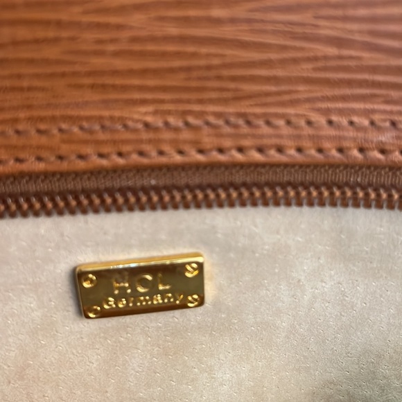 HCL Germany Vintage Bowler Frame Shoulder Bag Cognac color brown/tan - Picture 12 of 16